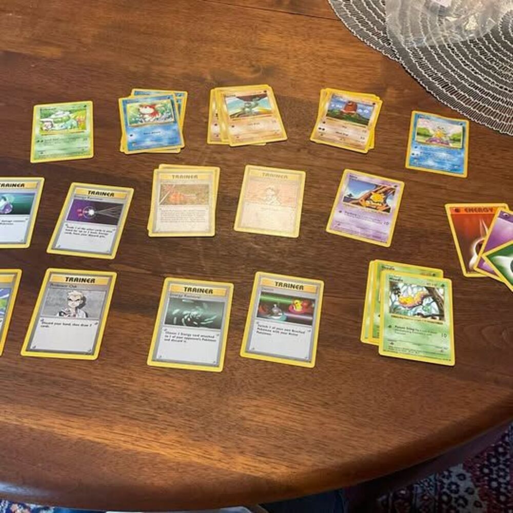 Vintage Pokémon Trading Cards and Marill Sticker Sheets